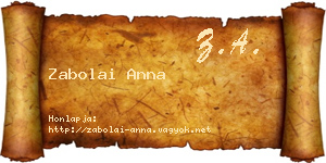 Zabolai Anna névjegykártya